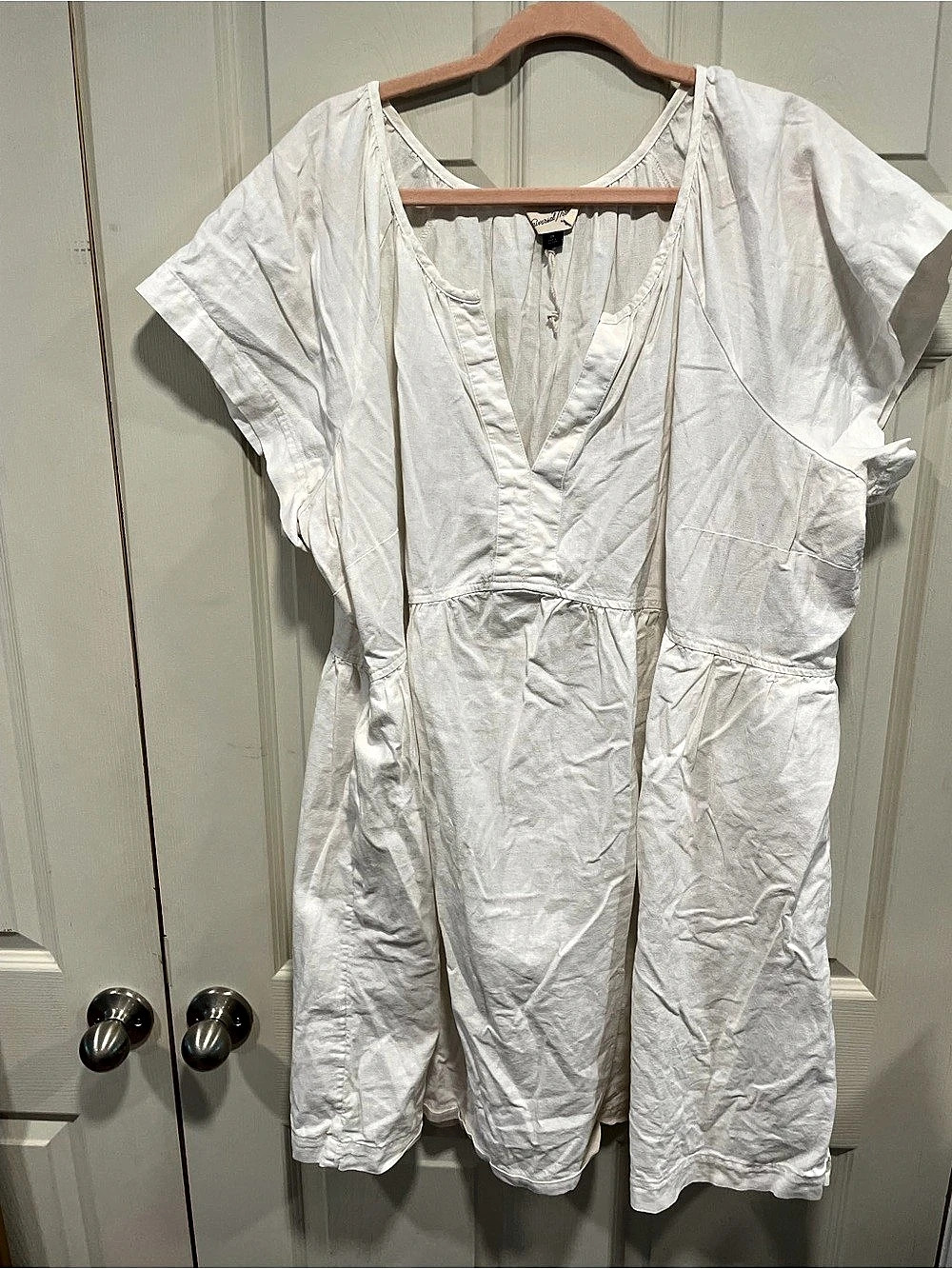 Universal Thread White Linen Blend Mini Dress Size 2X Like New